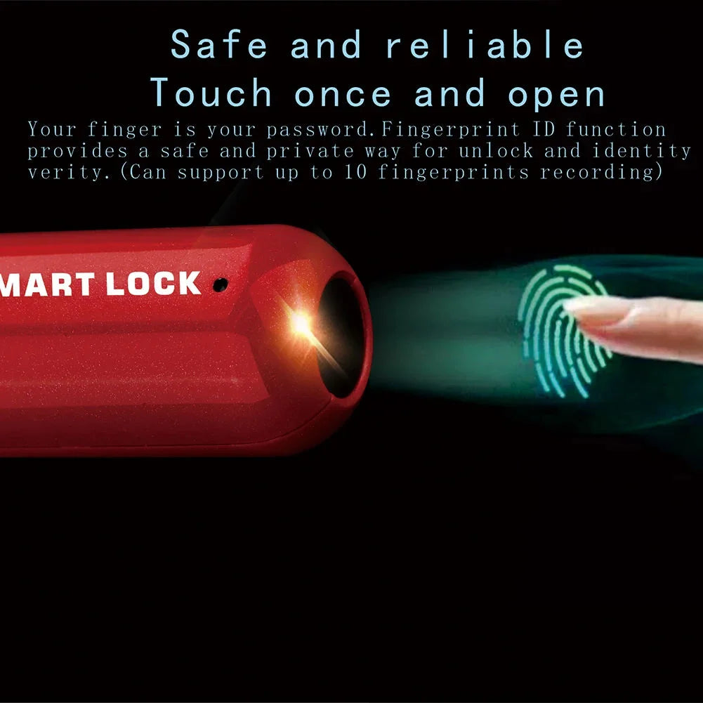 Biometric Portable Door Padlock Quick Unlock