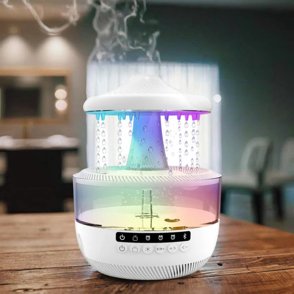 Mushroom Cloud LED Lamp Portable Essential Oil Rain Cloud Ultrasonic Humidifier 7 Colorful