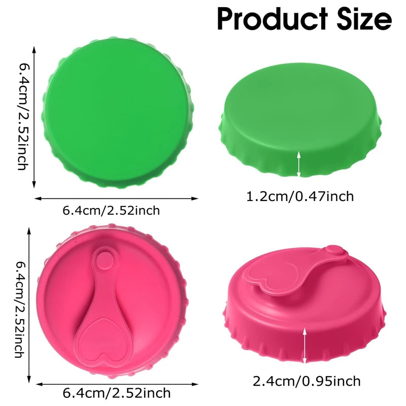 6PCS Colorful Reusable Silicone Soda