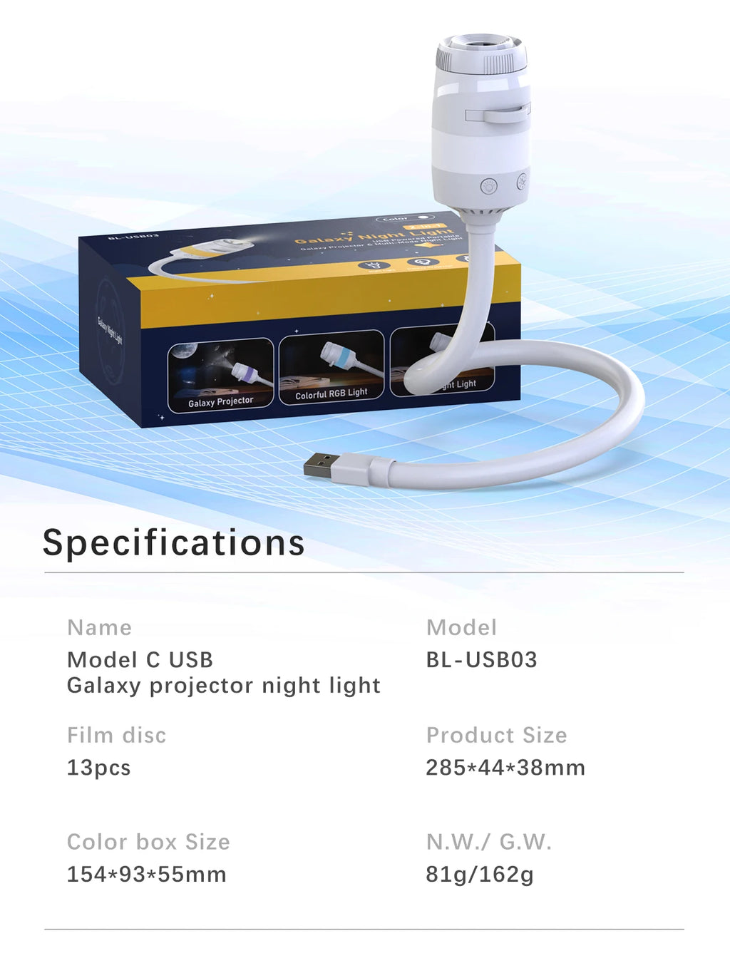Mini USB Galaxy Star Projector LED Night Light