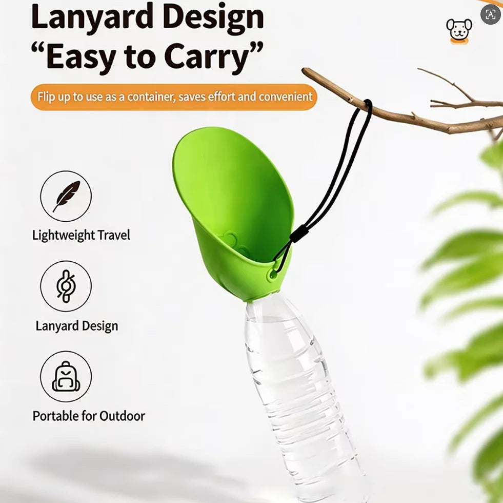 Silicone Dog Water Bottle Oval Bowl