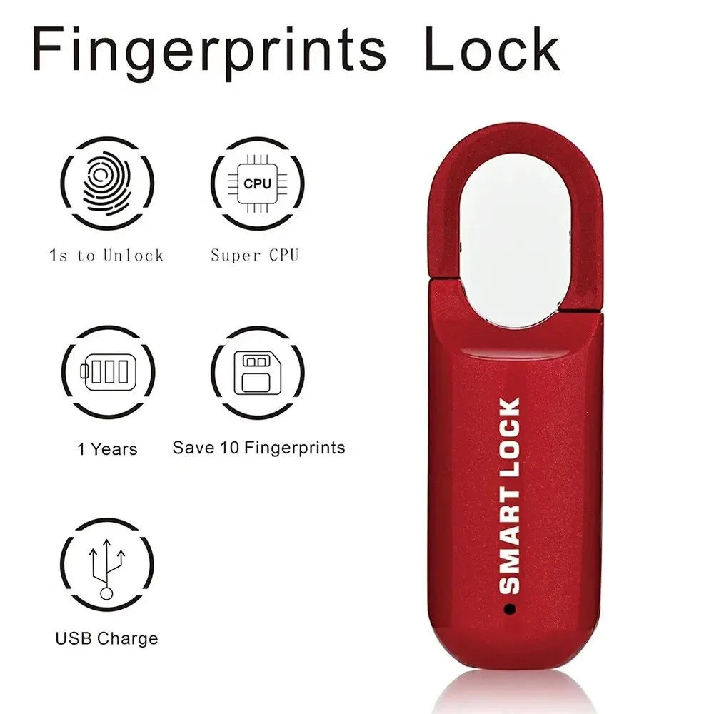 Biometric Portable Door Padlock Quick Unlock