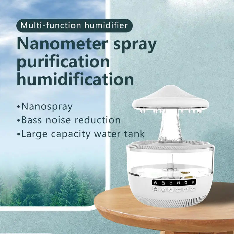 Mushroom Cloud LED Lamp Portable Essential Oil Rain Cloud Ultrasonic Humidifier 7 Colorful