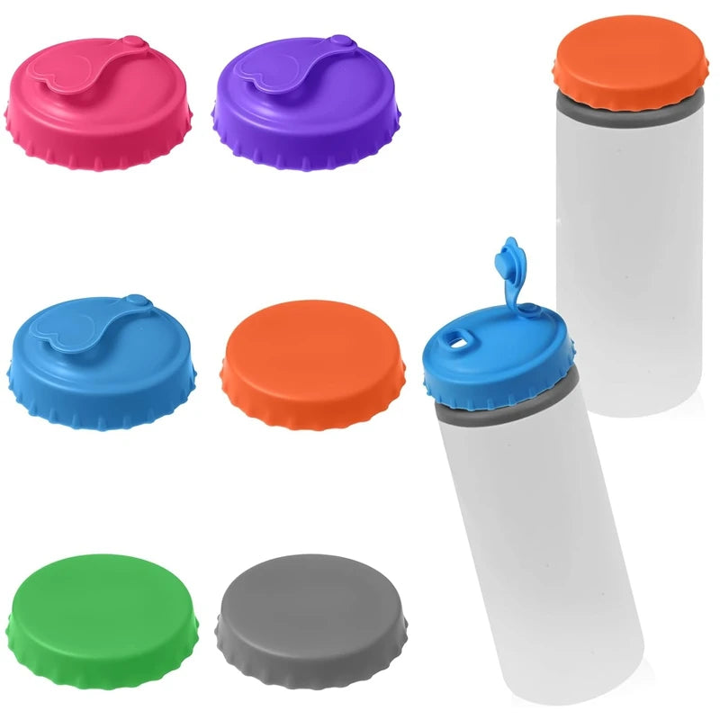 6PCS Colorful Reusable Silicone Soda