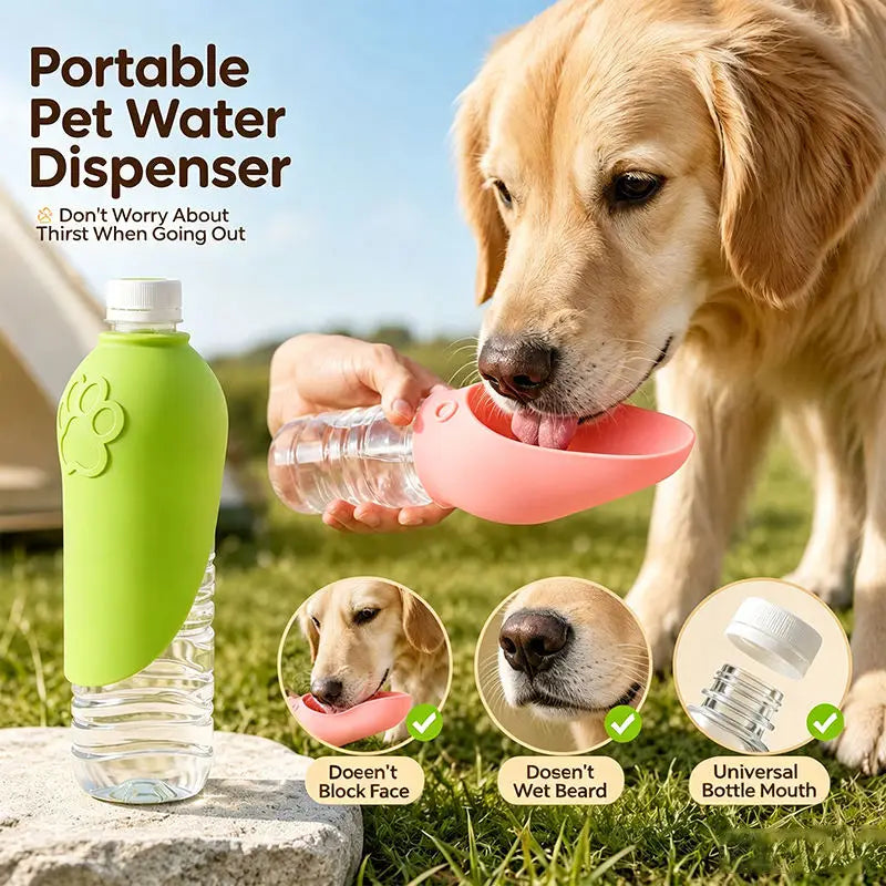 Silicone Dog Water Bottle Oval Bowl