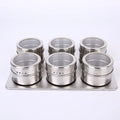 Kitchen Stainless Steel Magnetic Spice Jar Set 6 PCS