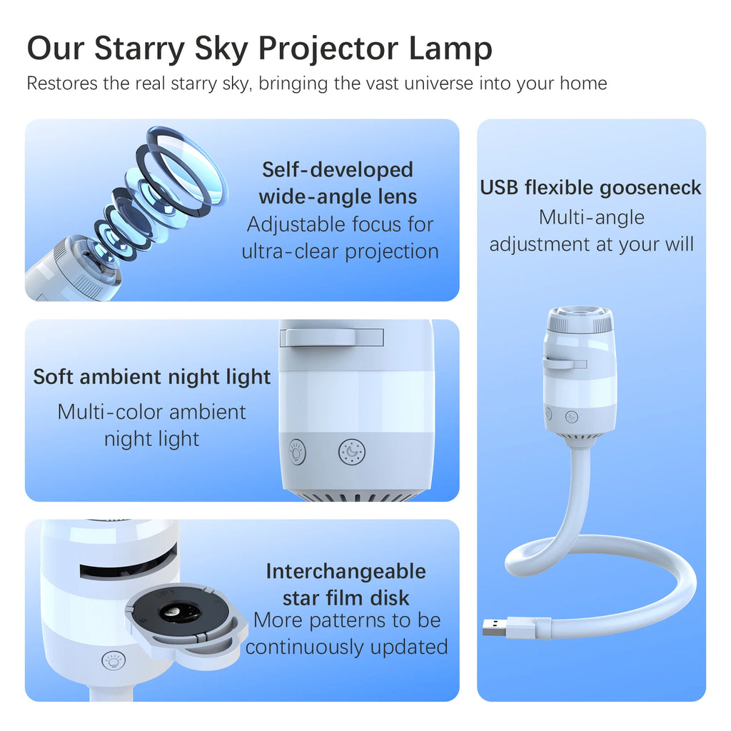 Mini USB Galaxy Star Projector LED Night Light