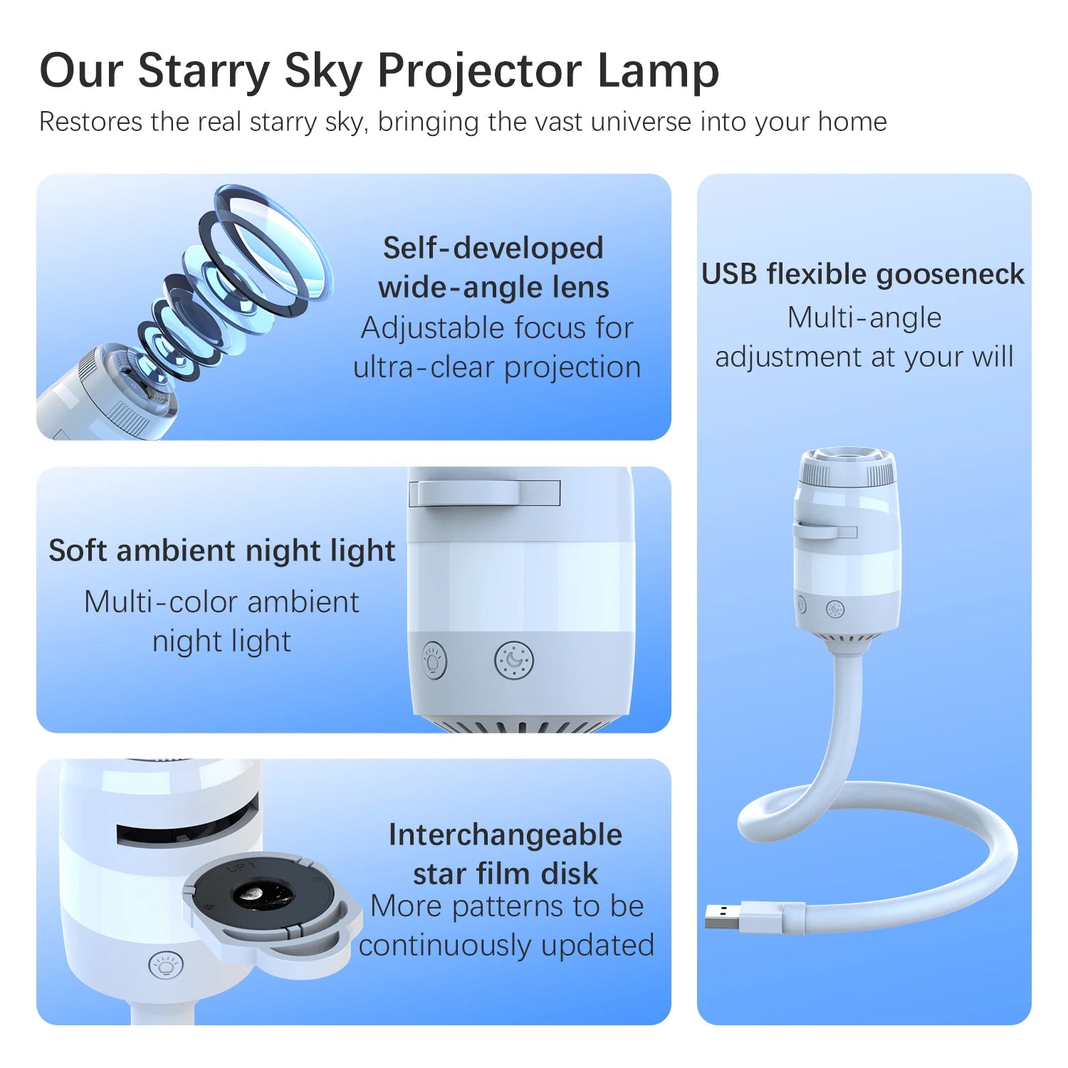 Mini USB Galaxy Star Projector LED Night Light