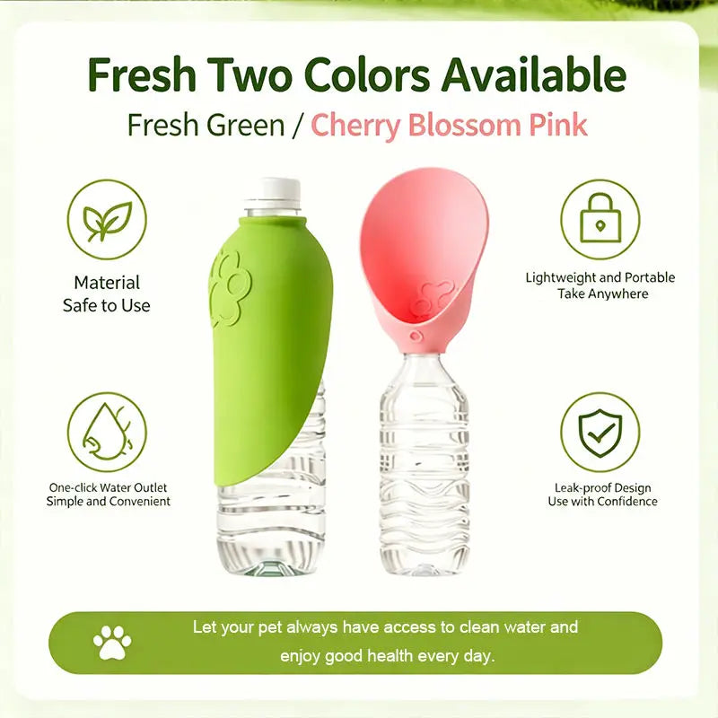 Silicone Dog Water Bottle Oval Bowl