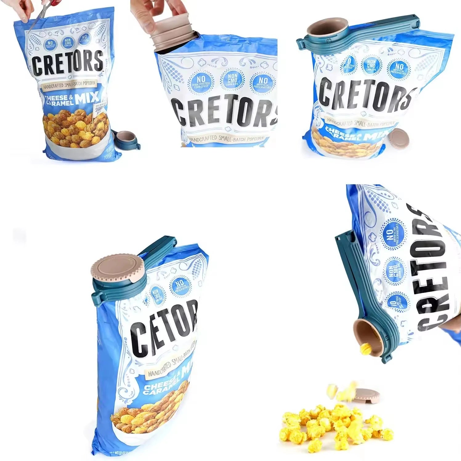 Multifunctional Bag Spout Clips Food Storage