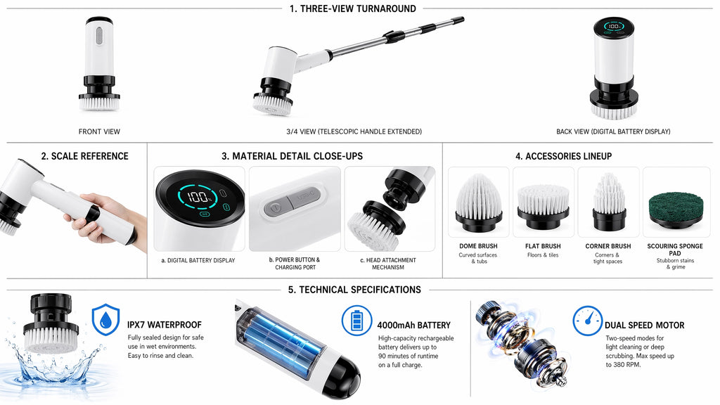 Multifunctional Electric Cleaning Brush
